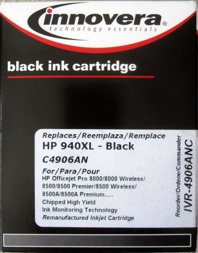 Innovera C4906AN HP 940XL Black Ink 1400 Page High Yield Remanufactured