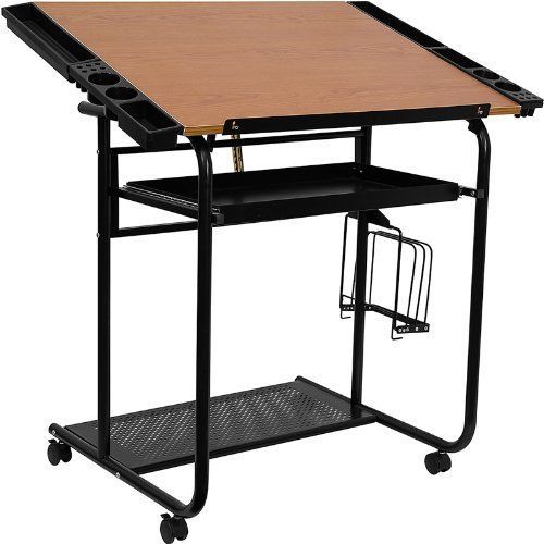 Adjustable Drawing/Drafting Table Art Side Storage Trays Supplies Office Studio