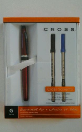 Cross Sorrento Red New in Box with 2 Gel Refills $25