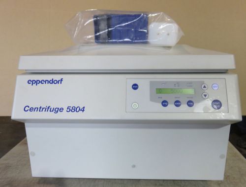 Eppendorf 5804 centrifuge with a-4-44 swing bucket rotor, (10) adapters &amp; manual for sale