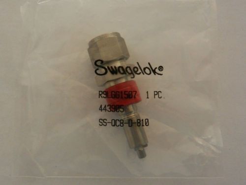 Swagelok Quick-Connect Stem w/ Valve 1.5 Cv, 1/2 in. SS-QC8-D-810 Tube Fitting