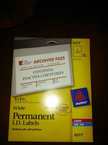 Avery 6573 White Permanent I.D. Labels