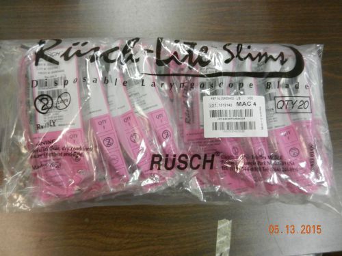Rusch 004804400 Disposable Laryngoscope Blade Mac 4 New 20pcs