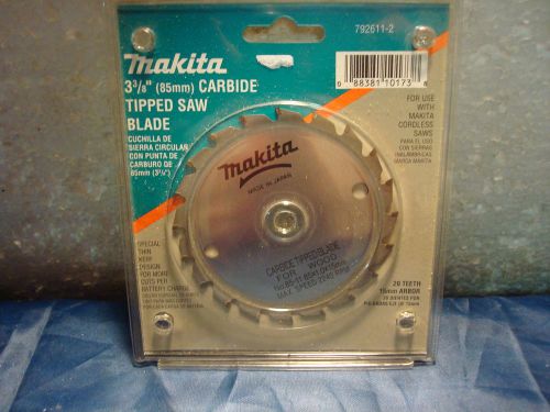 New Makita 3-3/8&#034; carbide tipped saw blade, No 792611-2  20 teeth