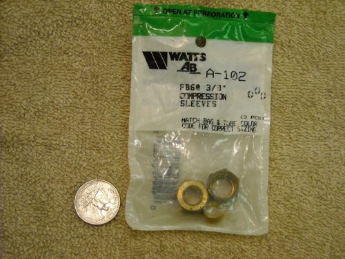 Bag of 2 Watts A-102 brass compression sleeves &amp; nuts for 3/8&#034;