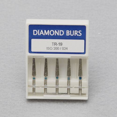 50pcs New Dental Diamond Burs Bur FG1.6mm Taper Round TR-19 High Speed Handpiece