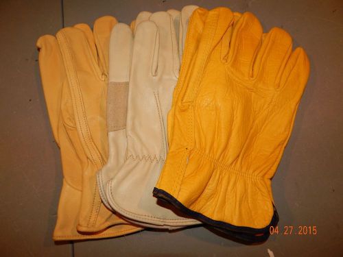 3pr.Quality Leather Palm Suede Leather Back Work Gloves Men&#039;s M (CLEARANCE)