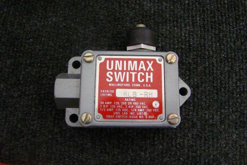 Unimax klb-rh limit switch 20a 125, 250 or 480vac for sale