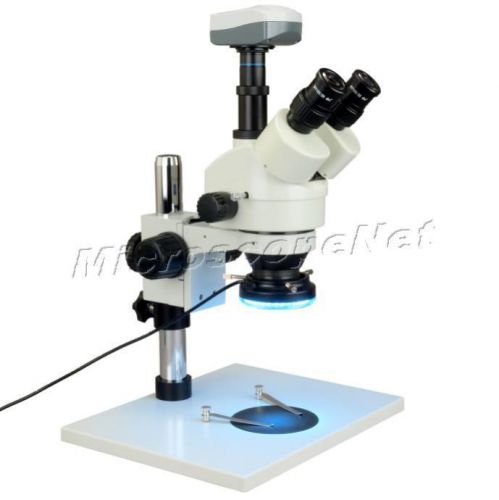 Omax 7x-45x zoom trinocular stereo microscope+60 led ring light+5.0mp usb camera for sale