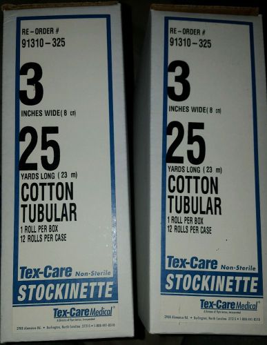Tex-care Stockinette Cotton 3&#034;x 25 Yards Tubular Medi-Pak Cotton Nonsterile Skin
