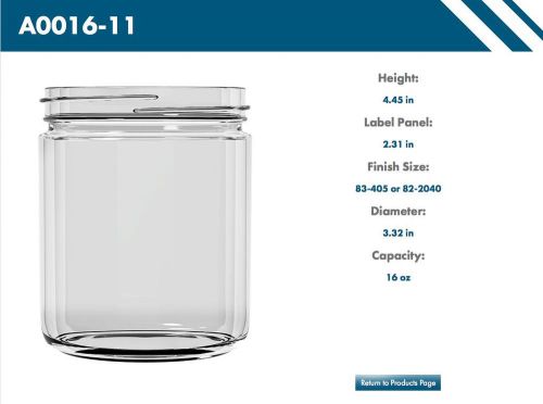 16 oz Glass Jars - Perfect for Jam, Jelly, Salsa, etc. (10 case minimum)