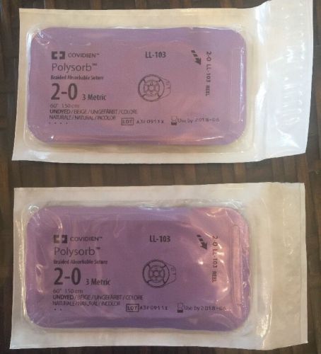 Sutures Coviden Polysorb 2-0 # LL-103, For Practice And Trainning (single Pack)