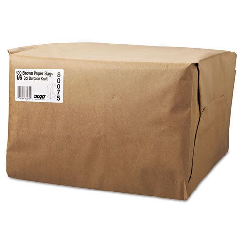 1/6 52# paper bag, 52lb kraft, brown, 12 x 7 x 17, 500/bundle for sale