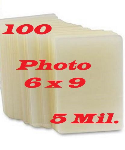 6 x 9 100 pk 5 mil  laminating laminator pouches sheets photo for sale