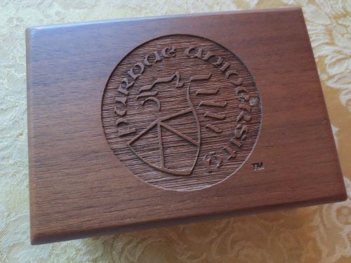 Laser-cut Purdue University Wooden Business Card Box