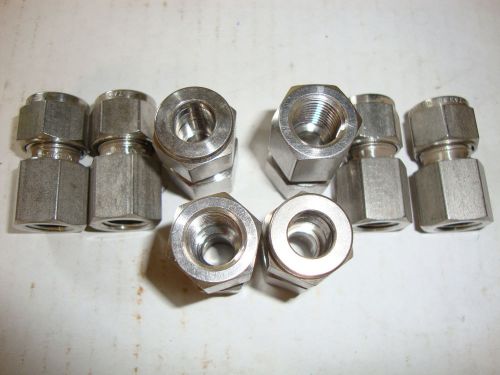 (8) new swagelok ss-10m0-7-6rt 10mm tube x 3/8&#034; female iso tapered union fitting for sale