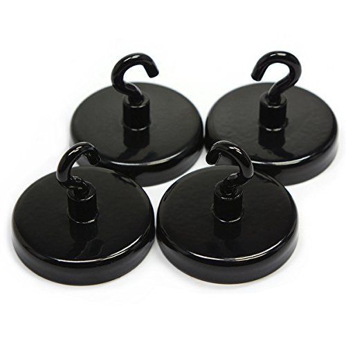 4 Pieces Cms Magnetics® Magnet Hooks With 28 Lb Holding Power Each Mhcp-40 (Bla