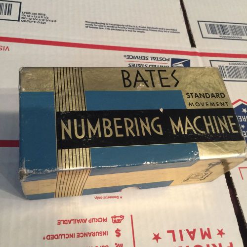 BATES STD MOVEMENT NUMBERING MACHINE 6 WHEELS STYLE E+box PAPERWORK VNTG