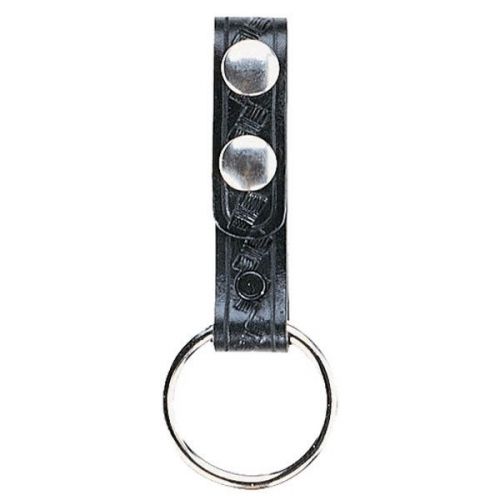 Aker A550-BP Baton Ring Strap Plain Black Leather Fits 2.25&#034; Belts