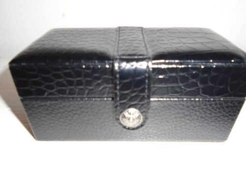 FAUX LEATHER JEWELRY BOX CASE TRAVEL SIZE 6X3X3 INCHES WITH MAGNET SNAP LID TOP