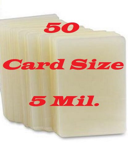 Card Size 50 PK Laminating  Laminator Pouches Sheets 5 mil   2-1/8 x 3-3/8