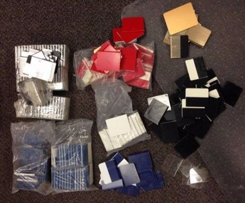 Lot of blank pocket badges plastic blue red white silver gold black nametags for sale