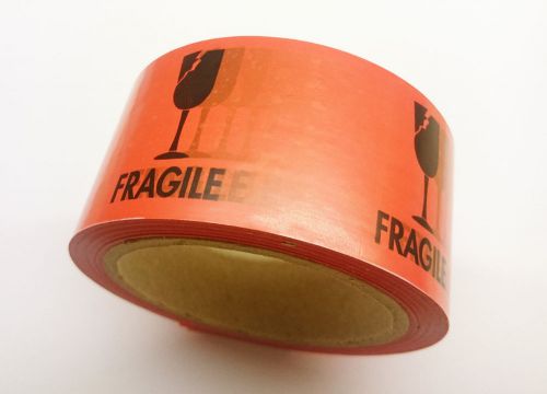 FRAGILE Printed Packing Duct Tape Red with Black Print Hot-Melt Glue 50mm x 60m