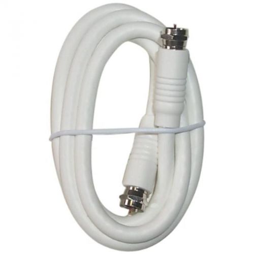 3&#039; Rg-6 H.D. Coax With Fittings, White Black Point TV Wire and Cable