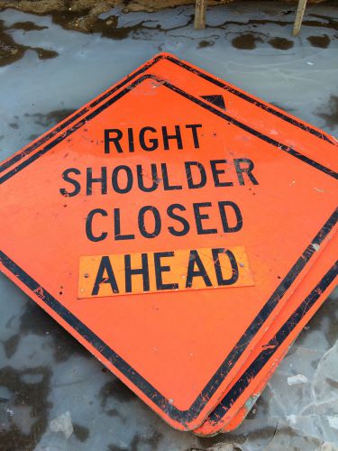 Right Shoulder Closed Ahead 48&#034; Road Sign, DOT man cave mancave