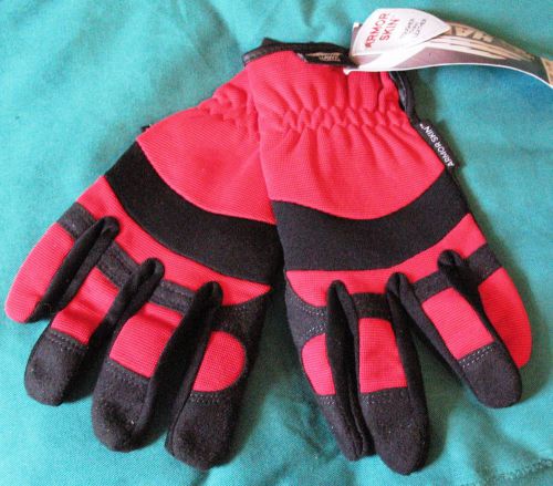 Hawk Mechanic work glove Synthetic leather Red back Armor Skin sz  LARGE