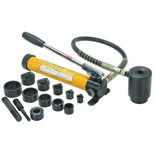 14 pc. hydraulic knockout punch driver kit 5 punches dies metal hole pipe tool for sale