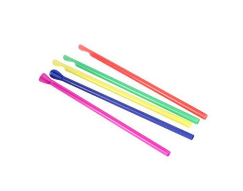 8&#034; Boldly Colored Neon Spoon Straws 10,000 Per Case