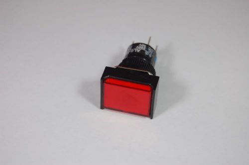 2PCS 16MM RED Rectangle  Maintained PUSH BUTTON ILLUMINATED 6V  5 PINS