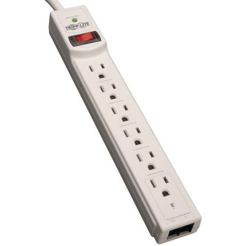 Tripp Lite TLP604TEL Surge Protector 6 Outlet Telephone/DSL Protection -4ft Cord