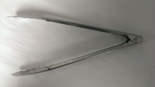 Used vollrath 47113 12&#034; utility tongs stainless steel economy commercial grade for sale