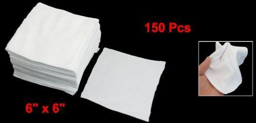 Dustless Cleanroom Wiper Wiping Cloth 6-inch x 6-inch 150 Pcs White