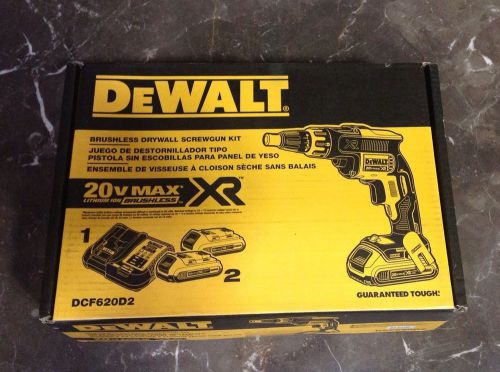 New DEWALT 20V Max XR Cordless Li-Ion Brushless Drywall Screwgun Kit DCF620D2