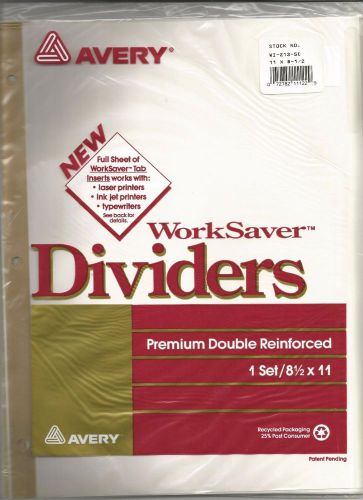 LOT OF 7 COMPLETE AVERY  81/2&#034; X 12&#034; WORKSAVER DIVIDERS SETS - ALL SETS SEALED.