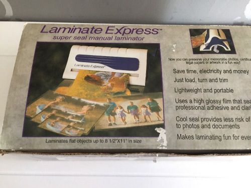 LAMINATE EXPRESS Super Seal Manual Laminator ~ Box &amp; Instructions ~