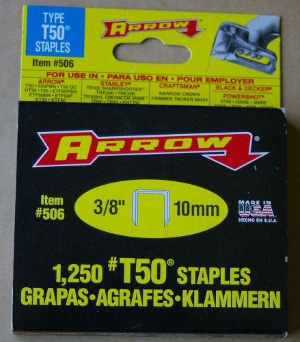 arrow t50 staples box of 1250 3/8 inch 10 mm