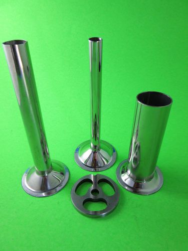 Sausage stuffer accessory set for size #5 meat grinder tubes and stuffing plate for sale