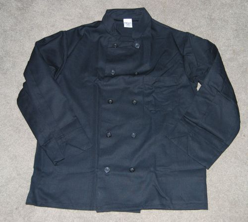 NEW PINNACLE MEDIUM BLACK LONG SLEEVE CHEF JACKET COAT DOUBLE BREASTED BUTTON