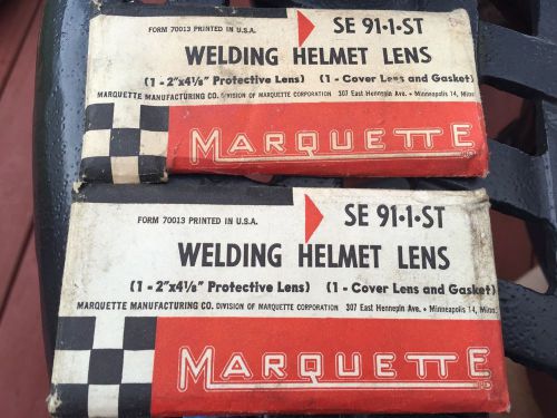 Vintage marquette welding helmet lens se 91-1-st, 2&#034; x 4 1/8&#034; - lot of 2 (nos) for sale