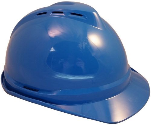 Blue MSA Advance Vented Hard Hat with Ratchet Suspension