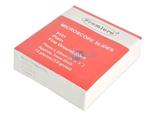 New Premiere 9101 Microscope Slides 75mm X 25mm Fine Ground Edge