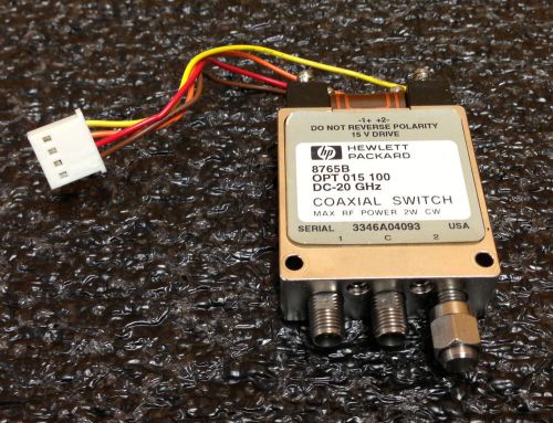 HP 8765B opt&#039;s 015/100 DC-20 GHz 15 VDC Coaxial Switch