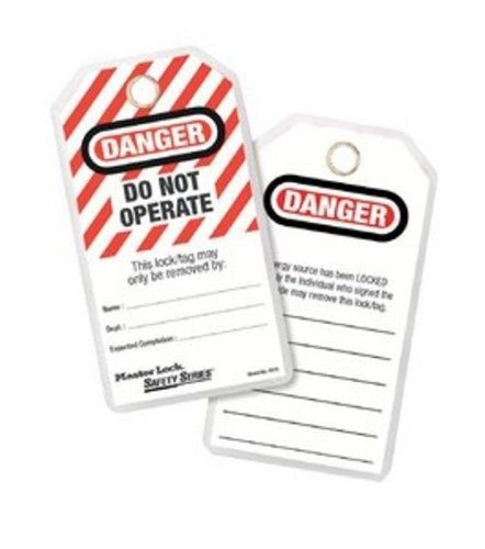 Master lock heavy duty &#034;danger - do not operate&#034; tag, polyester, 5-3/4&#034; height, for sale
