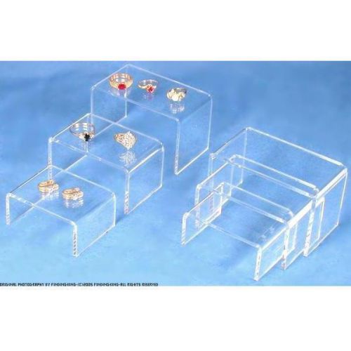 6 Clear Acrylic Jewelry Display Risers