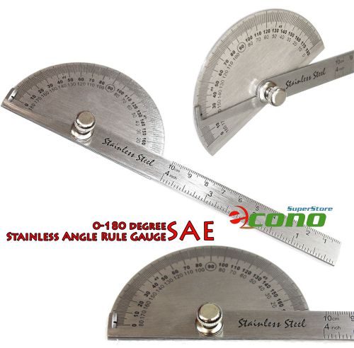 New SAE Stainless Steel Rotary Protractor Angle Rule Gauge Machinist Tool