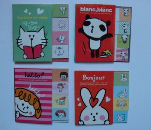 Cat Rabbit Panda Sticky Notes Memo Pad Book 8pc EIGHT LOT ECLP FILOFAX KIKKI K